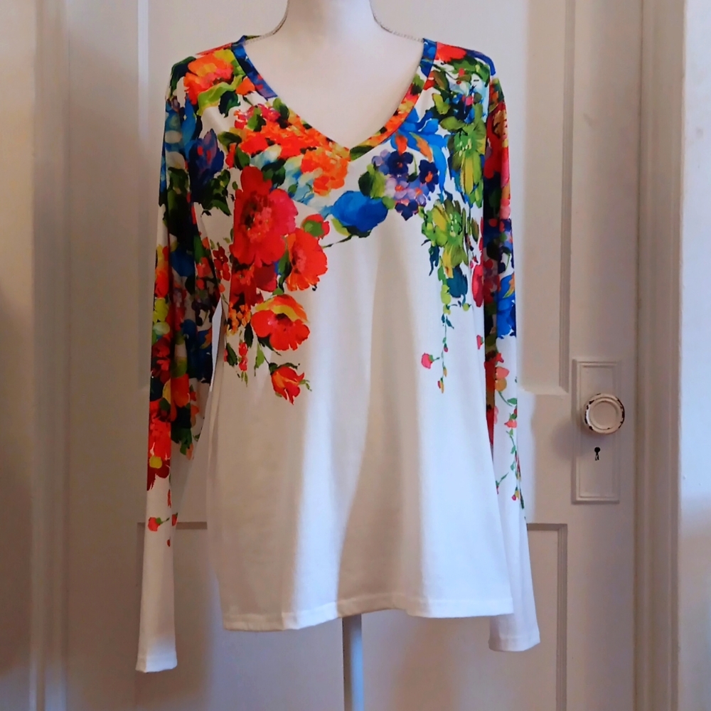 Rainbow floral long sleeve